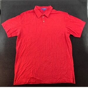 Port Authority Mens Red Short Sleeve Collared Polo Shirt‎ Size Large